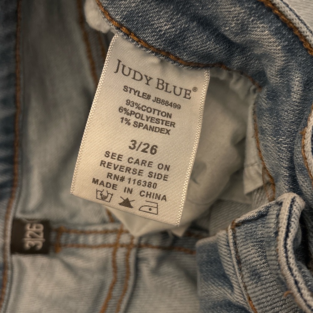 Judy Blue Patchwork Boyfriend Jeans Size 3/26 Mid Rise Stretch Denim - Picture 8 of 8